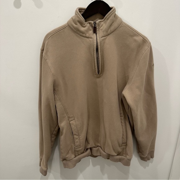 Quarter Zip The Polo Club Tan Sweatshirt - Picture 2 of 15